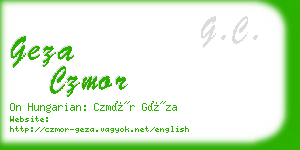 geza czmor business card